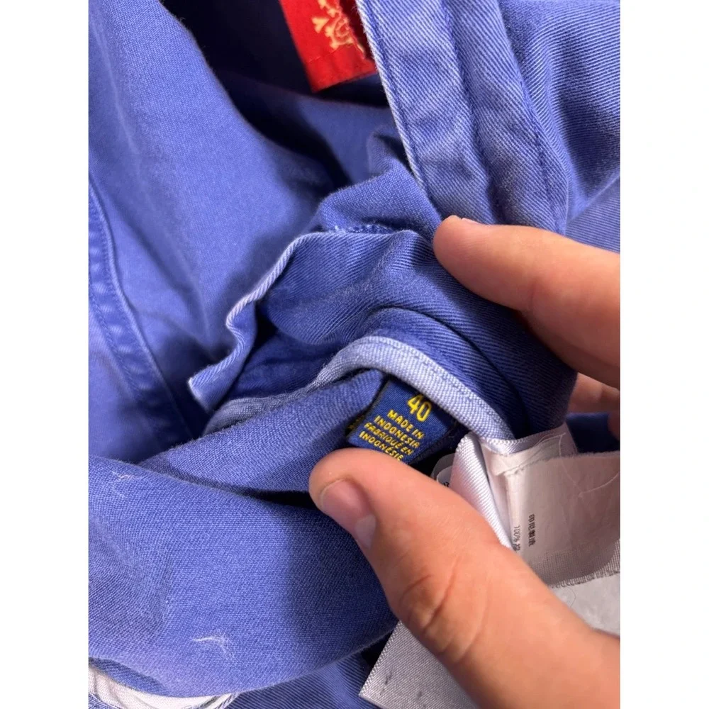 Polo Ralph Lauren Military Cargo Shorts Mens 40 Blue Graphic Stencil